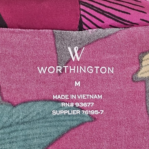 Worthington Top Womens Medium Purple Floral Drape Cowl Sleeveless Tank Silky M - Picture 7 of 12